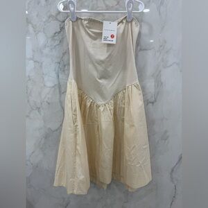 Elegant Cream Drop Waist Mini Dress